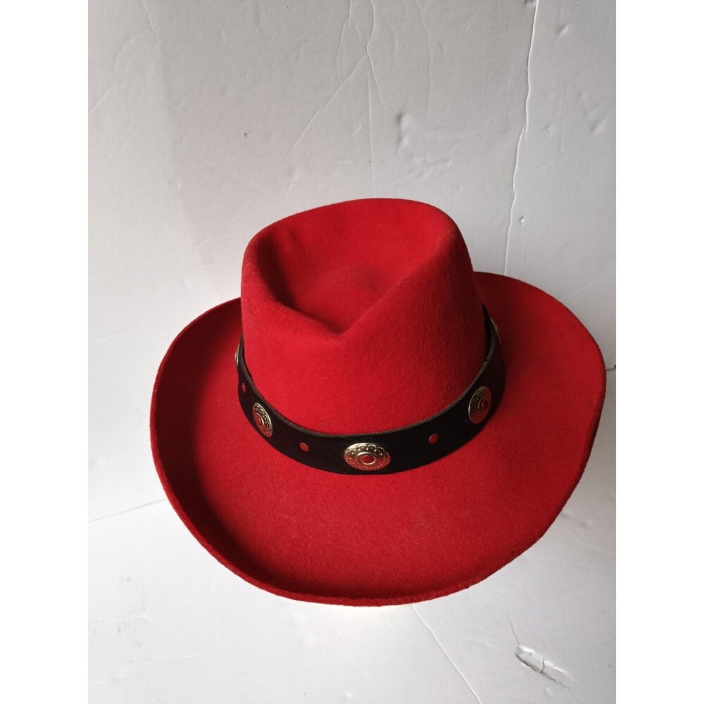 LHC Brand Western Lady Gambler Hat Women's Size Medium Felt Concho Made In USA - Picture 3 of 9